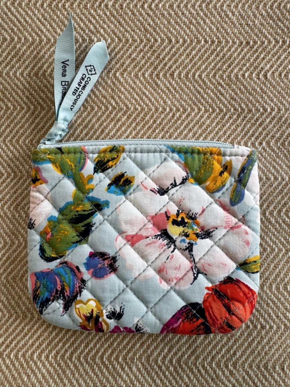Vera Bradley Sea Air Floral (Retired Print) Coin Purse Wallet Blue Red EUC - Picture 3 of 7